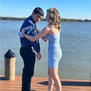 Light Blue Glittery Dress